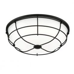 16 in. 1-Light Matte Black Selectable CCT LED Flush Mount by EnviroLite