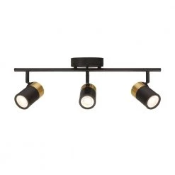 Gilded 2 ft. 3-Light Matte Black with Brushed Gold Integrated LED Selectable CCT Fixed Track Lighting Kit by EnviroLite -Troy Lighting Sales matte black with brushed gold envirolite track lighting kits evt31053c5 341 4f 1000