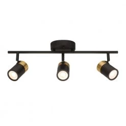 Troy Lighting Sales 21 Gilded 2 ft. 3-Light Matte Black with Brushed Gold Integrated LED Selectable CCT Fixed Track Lighting Kit by EnviroLite