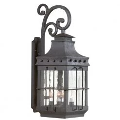 Dover 4-Light Natural Bronze Outdoor Wall Lantern Sconce by Troy Lighting