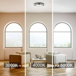 18 in. Winslow Natural Iron Integrated Selectable CCT LED Round Ceiling Light Flush Mount by EnviroLite -Troy Lighting Sales natural iron envirolite flush mount lights ev1561c3 151 1d 1000