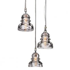 Menlo Park 3-Light Old Silver Pendant by Troy Lighting