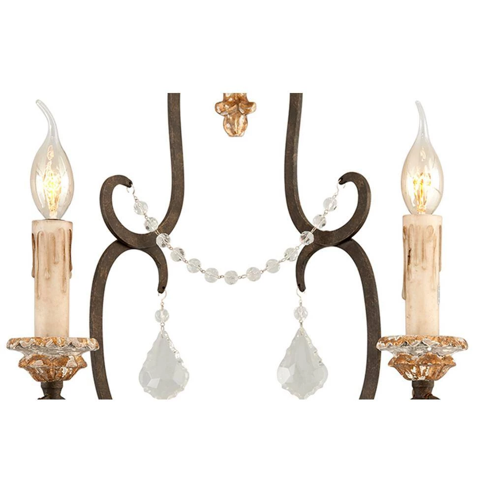 Bordeaux 2-Light Parisian Bronze Wall Sconce by Troy Lighting 4 Bordeaux 2-Light Parisian Bronze Wall Sconce by Troy Lighting - Image 2