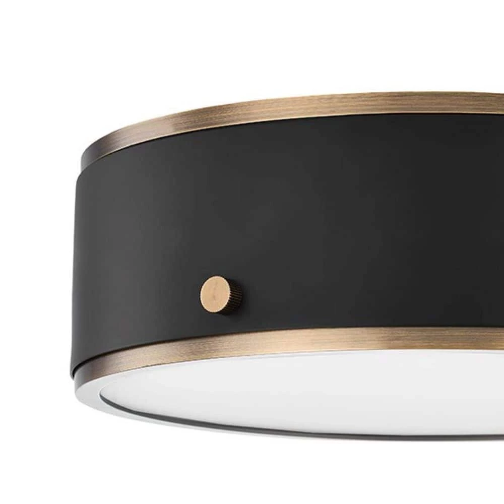 Eli 1-Light Patina Brass Soft Black Small Flush Mount by Troy Lighting 4 Eli 1-Light Patina Brass Soft Black Small Flush Mount by Troy Lighting - Image 2