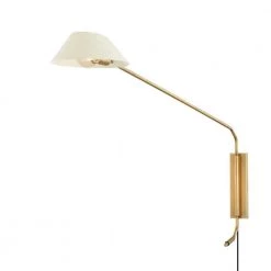 Sacramento 1-Light Patina Brass Soft Sand Plug-in Sconce by Troy Lighting