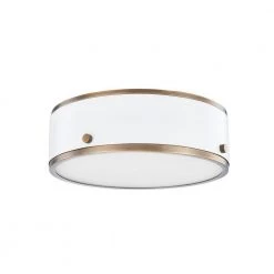 Eli 1-Light Patina Brass Soft White Small Flush Mount by Troy Lighting
