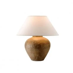 Calabria 23 in. Reggio Table Lamp with Off-White Linen Shade by Troy Lighting