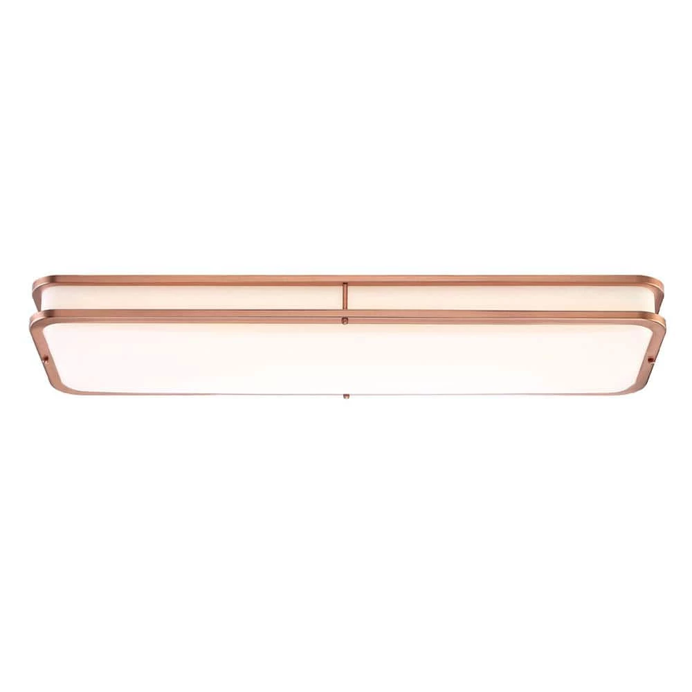 40 in. Linear 1-Light Rose Gold Dimmable LED Flush Mount by EnviroLite 3 40 in. Linear 1-Light Rose Gold Dimmable LED Flush Mount by EnviroLite