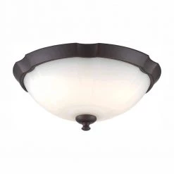 13 in. 120-Watt Equivalent Royal Bronze 3000K CCT LED Ceiling Light Flush Mount with Frosted White Glass Shade by EnviroLite