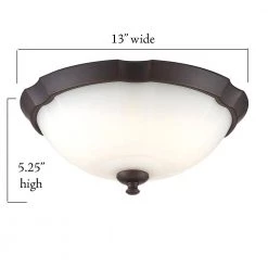 13 in. 120-Watt Equivalent Royal Bronze 3000K CCT LED Ceiling Light Flush Mount with Frosted White Glass Shade by EnviroLite 12 13 in. 120-Watt Equivalent Royal Bronze 3000K CCT LED Ceiling Light Flush Mount with Frosted White Glass Shade by EnviroLite -Troy Lighting Sales royal bronze envirolite flush mount lights ev1057 281 a0 1000