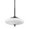 2-Light Satin Black/Black Leather, Opal White Shaded Pendant Light by Troy Lighting -Troy Lighting Sales satin black black leather opal white troy lighting chandeliers f7776 sbk 64 1000