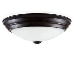 11 in. Satin Bronze Integrated 2700K CCT LED Ceiling Light Flush Mount with Alabaster Glass by EnviroLite -Troy Lighting Sales satin bronze envirolite flush mount lights evled502c 34 1d 1000