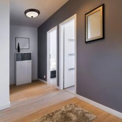 11 in. Satin Bronze Integrated 2700K CCT LED Ceiling Light Flush Mount with Alabaster Glass by EnviroLite -Troy Lighting Sales satin bronze envirolite flush mount lights evled502c 34 c3 1000