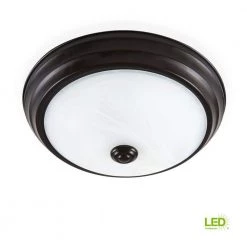 Satin Bronze Dimming LED Flush Mount with Alabaster Glass by EnviroLite 13 Satin Bronze Dimming LED Flush Mount with Alabaster Glass by EnviroLite -Troy Lighting Sales satin bronze envirolite flush mount lights evled502d 34 66 1000