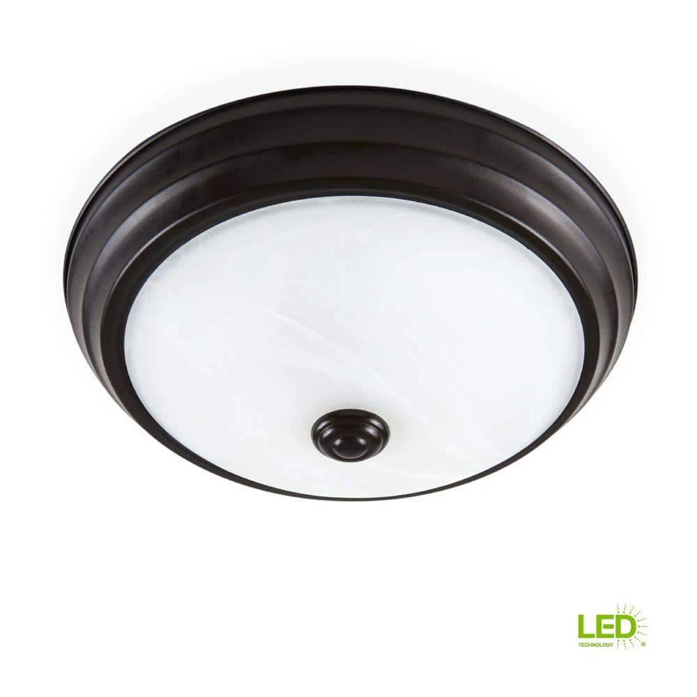 Satin Bronze Dimming LED Flush Mount with Alabaster Glass by EnviroLite 8 Satin Bronze Dimming LED Flush Mount with Alabaster Glass by EnviroLite - Image 6