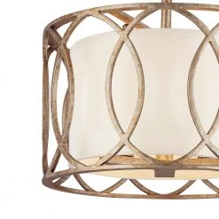 Sausalito 3-Light Silver Gold Semi-Flush Mount by Troy Lighting -Troy Lighting Sales silver gold troy lighting flush mount lights c1283sg 1f 1000