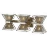 Expression 6-Light Silver Leaf 20 in. W LED Bath Light with Clear Glass Shade by Troy Lighting