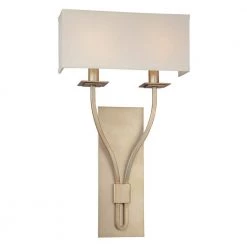 Palladium 2-Light Silver Leaf Wall Sconce by Troy Lighting
