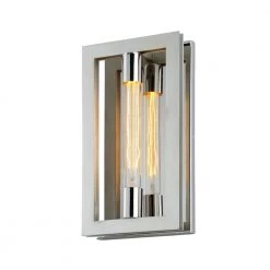 Enigma 1-Light Silver Leaf with Stainless Accents Wall Sconce by Troy Lighting
