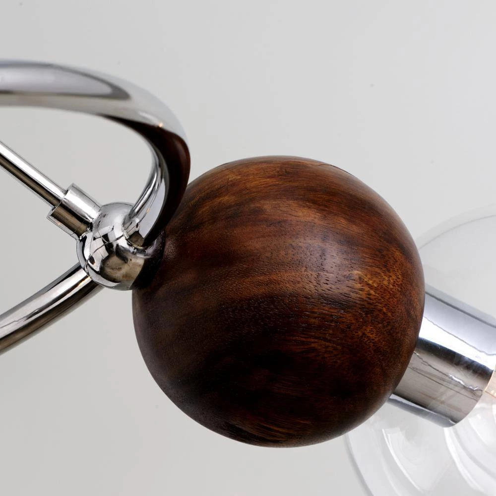 Arlo 2-Light Silver Polished Stainless Steel and Natural Acacia Pendant by Troy Lighting 5 Arlo 2-Light Silver Polished Stainless Steel and Natural Acacia Pendant by Troy Lighting - Image 3