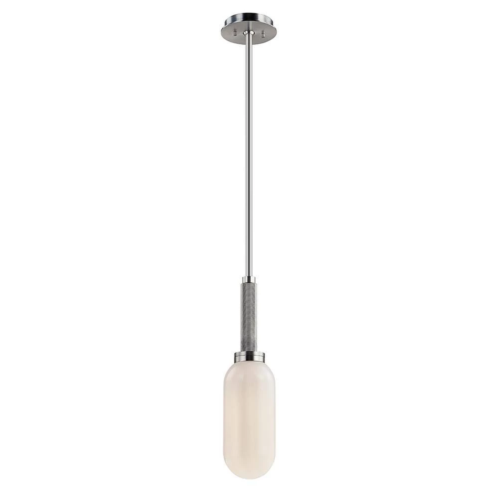 Annex 1-Light Silver and White Anodized Aluminum Cylinder Pendant with Glass Shade by Troy Lighting 6 Annex 1-Light Silver and White Anodized Aluminum Cylinder Pendant with Glass Shade by Troy Lighting - Image 4