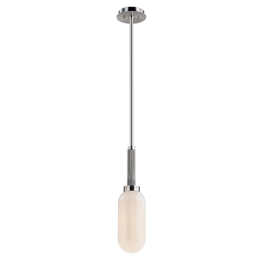 Annex 1-Light Silver and White Anodized Aluminum Cylinder Pendant with Glass Shade by Troy Lighting 5 Annex 1-Light Silver and White Anodized Aluminum Cylinder Pendant with Glass Shade by Troy Lighting - Image 3