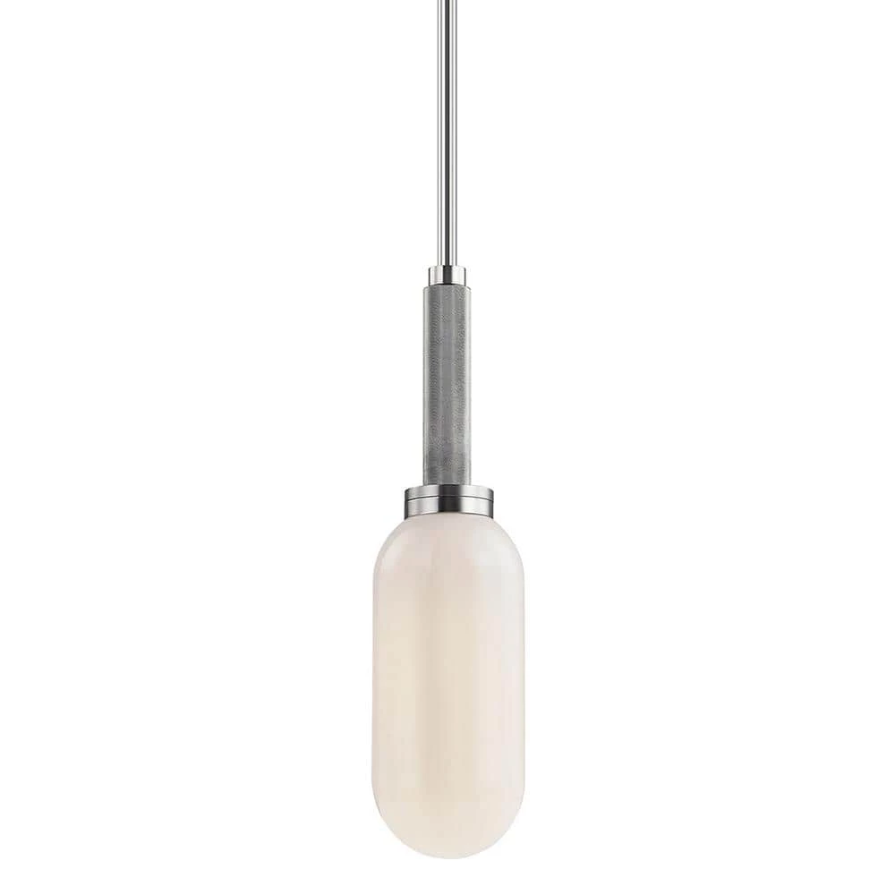 Annex 1-Light Silver and White Anodized Aluminum Cylinder Pendant with Glass Shade by Troy Lighting 3 Annex 1-Light Silver and White Anodized Aluminum Cylinder Pendant with Glass Shade by Troy Lighting