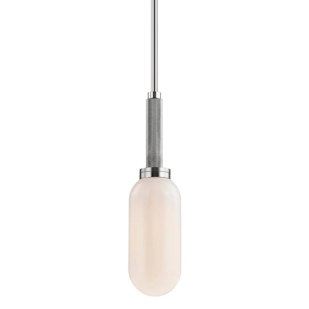 Annex 1-Light Silver and White Anodized Aluminum Cylinder Pendant with Glass Shade by Troy Lighting 4 Annex 1-Light Silver and White Anodized Aluminum Cylinder Pendant with Glass Shade by Troy Lighting - Image 2