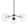 Madrid 3-Light Soft Black Clear Chandelier with Clear Glass Shade by Troy Lighting -Troy Lighting Sales soft black clear troy lighting chandeliers f8203 sbk 64 1000