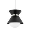 Scout 1-Light Soft Black Polished Nickel, Opal Shiny Cone Pendant by Troy Lighting -Troy Lighting Sales soft black polished nickel opal shiny troy lighting chandeliers f8620 sbk pn 64 1000