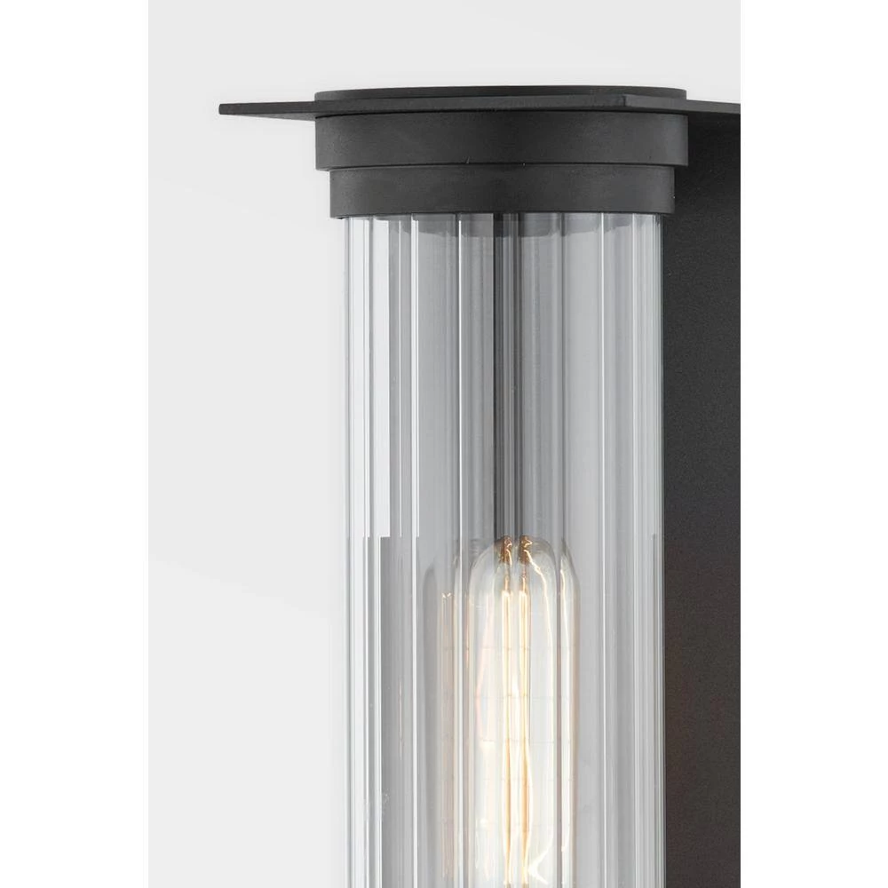 Presley 1-Light Textured Black, Clear Ribbed Wall Sconce by Troy Lighting 4 Presley 1-Light Textured Black, Clear Ribbed Wall Sconce by Troy Lighting - Image 2