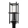 Carlo 8.5 in. 3-Light Textured Black, Clear Seeded Post by Troy Lighting