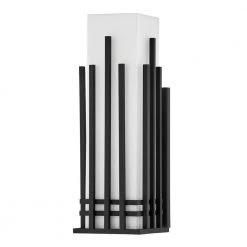 San Mateo 3-Light Textured Black, Opal Shiny Wall Sconce by Troy Lighting