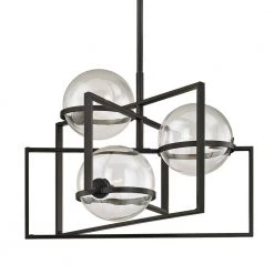 Elliot 3-Light Textured Black 25 in. W Pendant with Clear Glass by Troy Lighting