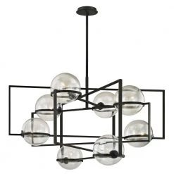 Elliot 8-Light Textured Black 44 in. W Pendant with Clear Glass by Troy Lighting -Troy Lighting Sales textured black troy lighting chandeliers f6228 1f 1000