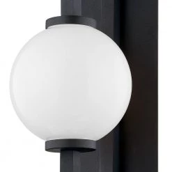 Darwin 30 in. 1-Light Textured Black Wall Sconce with Opal White Glass Shade by Troy Lighting -Troy Lighting Sales textured black troy lighting vanity lighting b7323 4f 1000