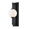 Darwin 30 in. 1-Light Textured Black Wall Sconce with Opal White Glass Shade by Troy Lighting -Troy Lighting Sales textured black troy lighting vanity lighting b7323 64 1000