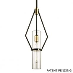 Raef 1-Light Textured Bronze 9.5 in. W Pendant with Clear Glass by Troy Lighting
