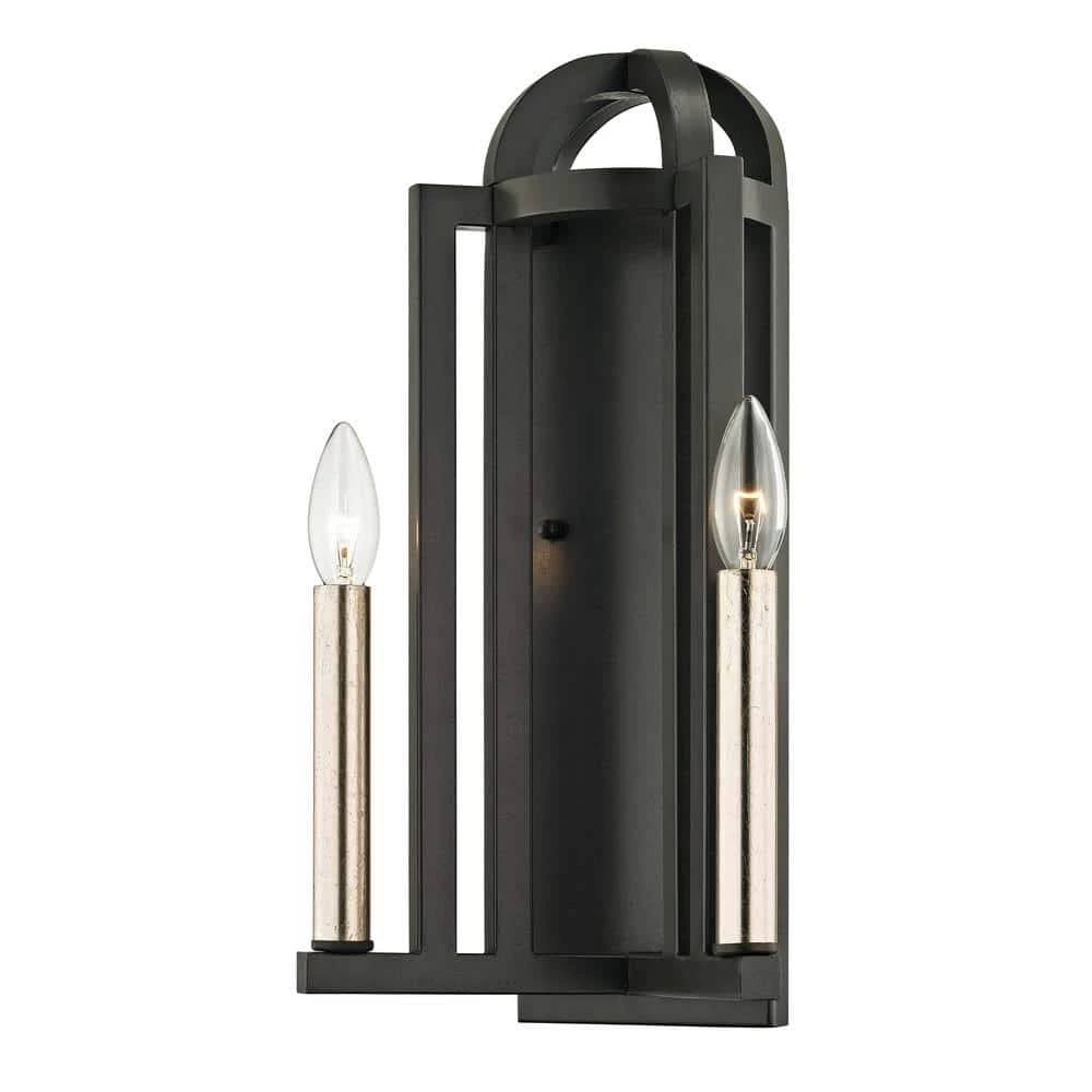 Grayson 2-Light Textured Bronze 17 in. H Wall Sconce by Troy Lighting 3 Grayson 2-Light Textured Bronze 17 in. H Wall Sconce by Troy Lighting