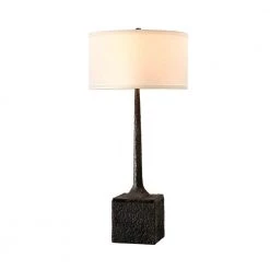 Brera 34.5 in. Tortona Bronze Table Lamp with Off-White Linen Shade by Troy Lighting