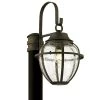 Bunker Hill 1-Light Vintage Bronze 18.25 in. H Outdoor Post Light with Clear Seeded Glass by Troy Lighting -Troy Lighting Sales vintage bronze troy lighting post lanterns p6455 64 1000