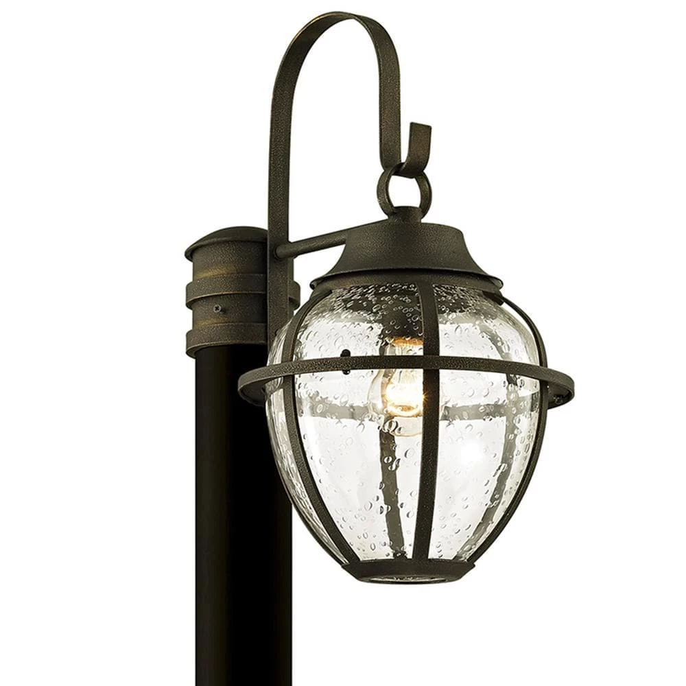 Bunker Hill 1-Light Vintage Bronze 18.25 in. H Outdoor Post Light with Clear Seeded Glass by Troy Lighting 3 Bunker Hill 1-Light Vintage Bronze 18.25 in. H Outdoor Post Light with Clear Seeded Glass by Troy Lighting