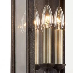 Chaplin 3-Light Vintage Bronze Wall Sconce with Clear Glass Shade by Troy Lighting -Troy Lighting Sales vintage bronze troy lighting vanity lighting b7442 4f 1000