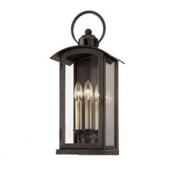 Chaplin 3-Light Vintage Bronze Wall Sconce with Clear Glass Shade by Troy Lighting
