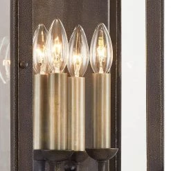 Chaplin 4-Light Vintage Bronze Wall Sconce with Clear Glass Shade by Troy Lighting -Troy Lighting Sales vintage bronze troy lighting vanity lighting b7443 4f 1000