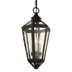 Calabasas Vintage Brown 3-Light 11.5 in. W Outdoor Hanging Light with Clear Glass by Troy Lighting