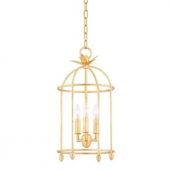 Brooks 3-Light Vintage Gold Leaf Lantern Pendant Light by Troy Lighting