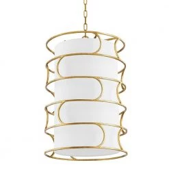 Reedley 4-Light Vintage Gold Leaf Chandelier/Pendant Design by Troy Lighting