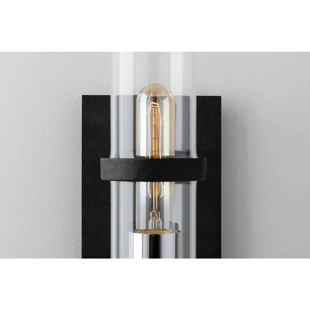 Xavier 1-Light Vintage Iron 13.5 in. H Wall Sconce with Clear Glass by Troy Lighting 7 Xavier 1-Light Vintage Iron 13.5 in. H Wall Sconce with Clear Glass by Troy Lighting - Image 5