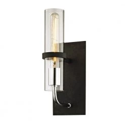 Xavier 1-Light Vintage Iron 13.5 in. H Wall Sconce with Clear Glass by Troy Lighting